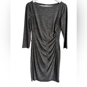 Chaps Long Sleeve Dress | S | Charcoal
